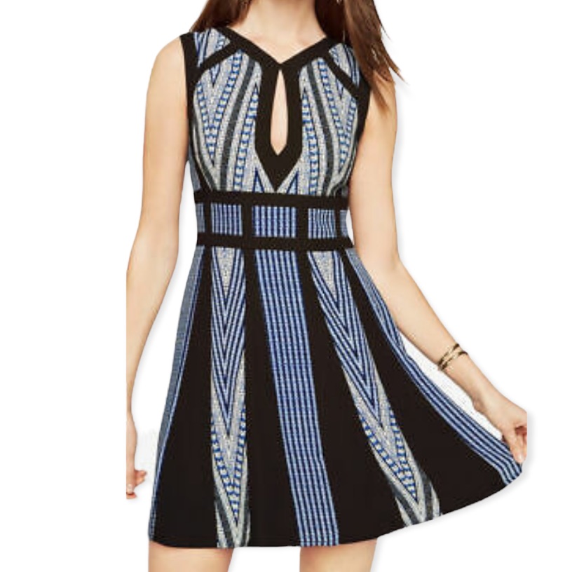 Bcbgmaxazria Perla Dress. Size 0 New With Tags. Blue Black White